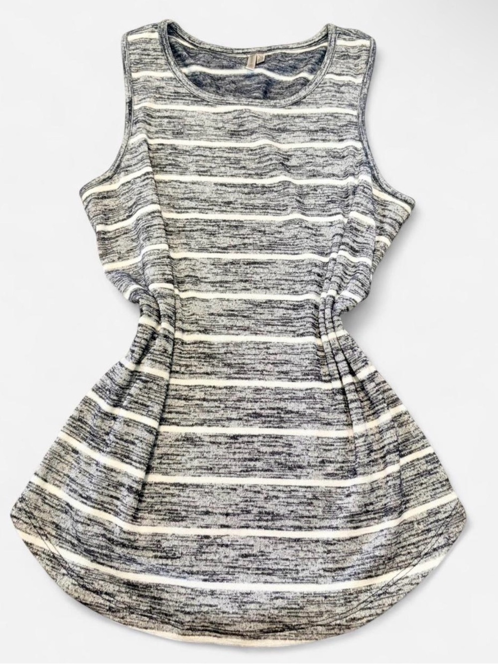 Banana Republic Gray & White Striped Sleeveless Tunic